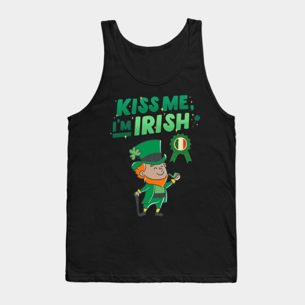 Saint Patricks Day, Kiss Me Im Irish Tank Top by LetsGetInspired